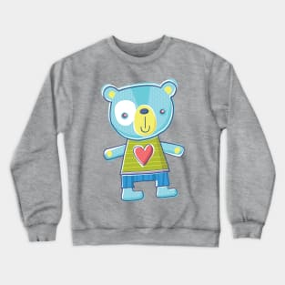 Blue Teddy Bear Cartoon Crewneck Sweatshirt